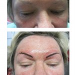 119 före och efter strå ögonbryns tatuering    direkt efter behandling