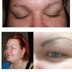 203 före och efter ögonbrynstatuering fyllda